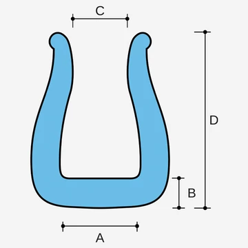 Élvédő profil speciális U-idom U 30-40/70 (100 méter/doboz)